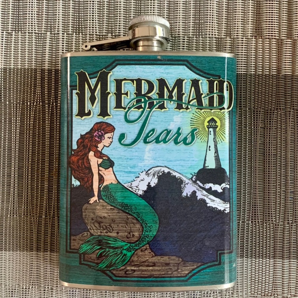 Trinx Flask Mermaid Tears Stainless Steel Hip Flask 8 oz. Lighthouse decor
